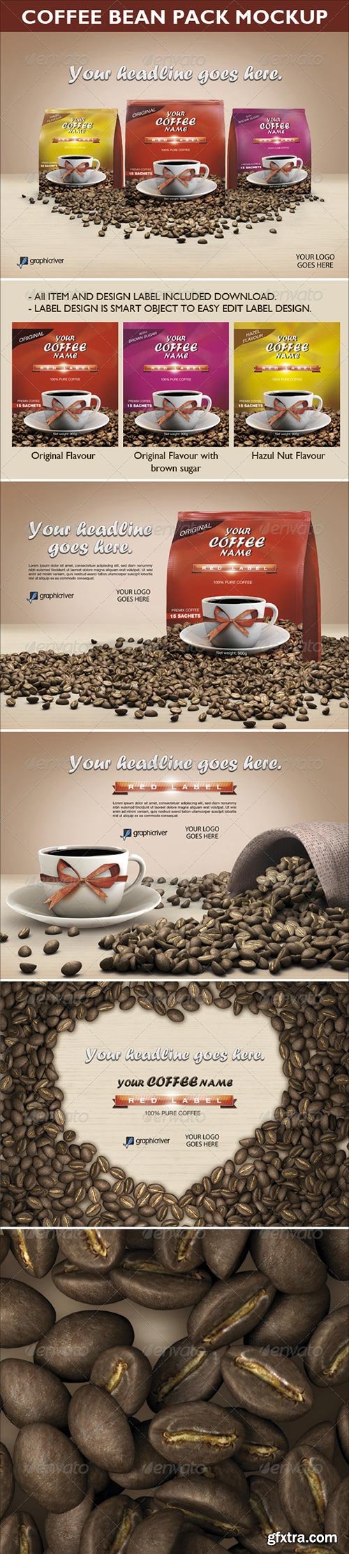 GraphicRiver - Coffee Bean Pack Mock-up