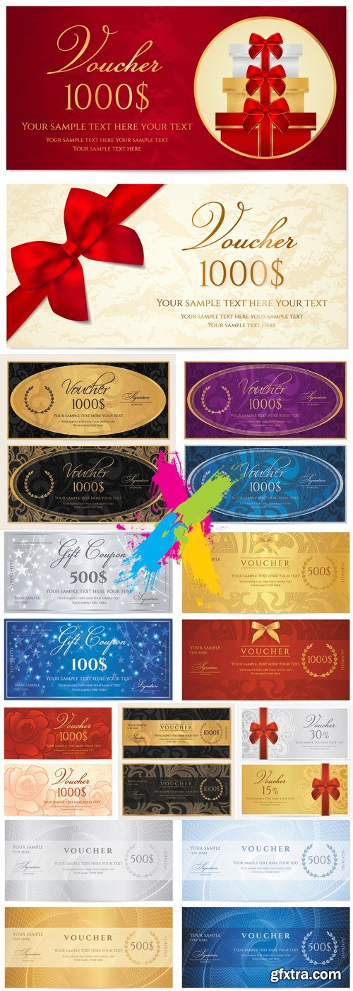 Vouchers & Gift Certificates Vector Collection