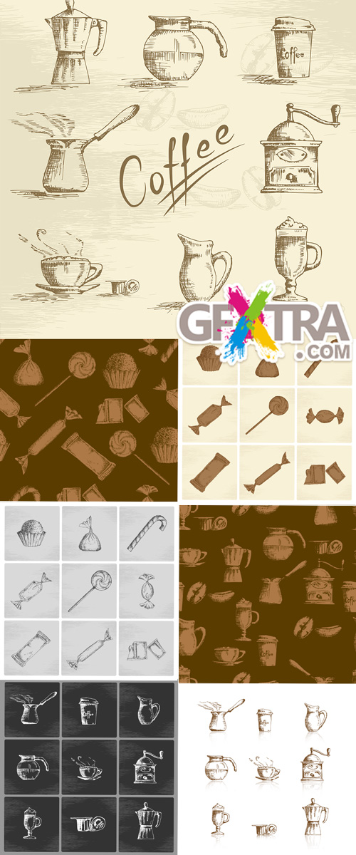 Coffee Vector Sets 7xEPS