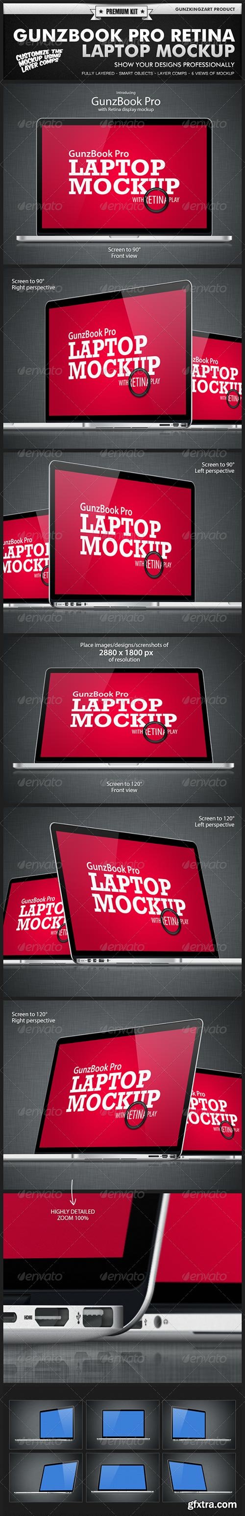 GraphicRiver - GunzBook Pro Retina Laptop Mockup