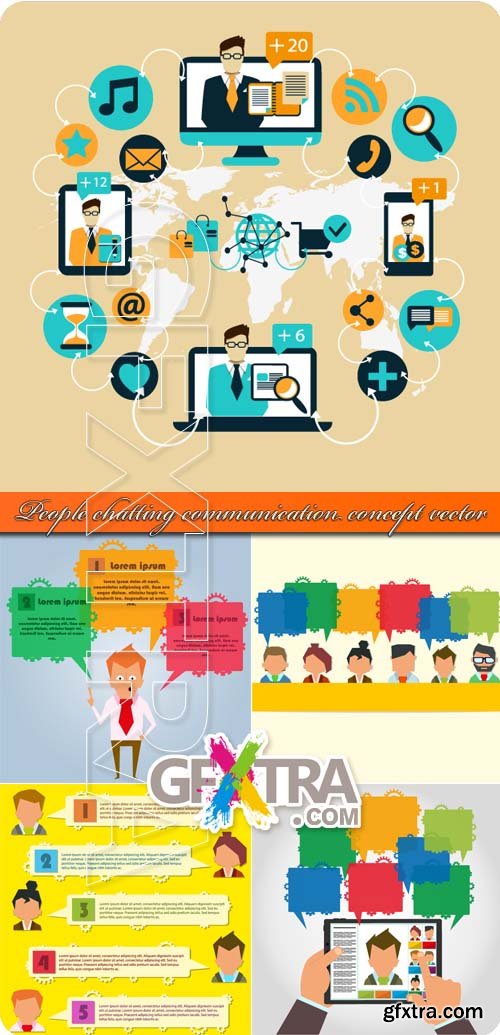People chatting communication concept vector