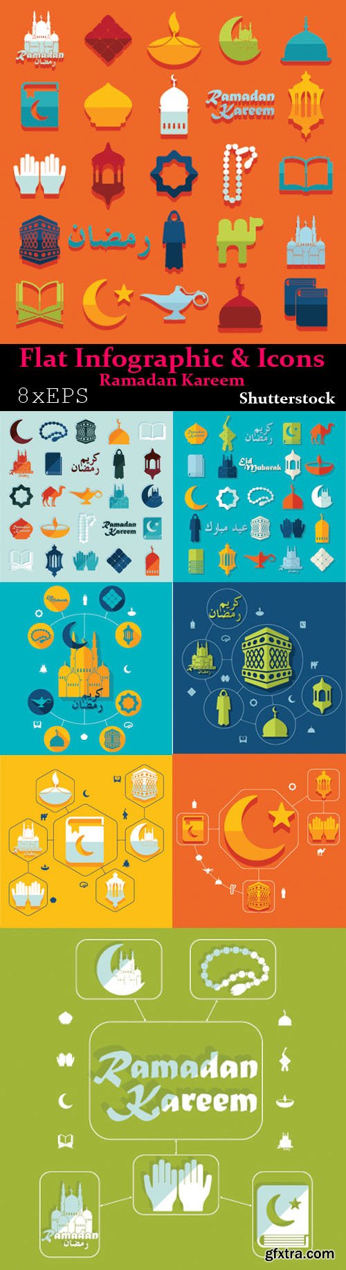 Flat Infographic & Icons - Ramadan Kareem