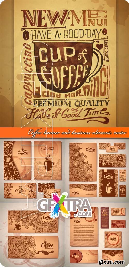 Coffee Banner and Business Elements 5xEPS