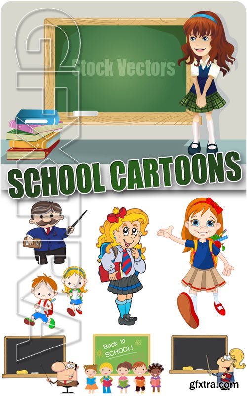 School cartoons 2 - Stock Vectors
