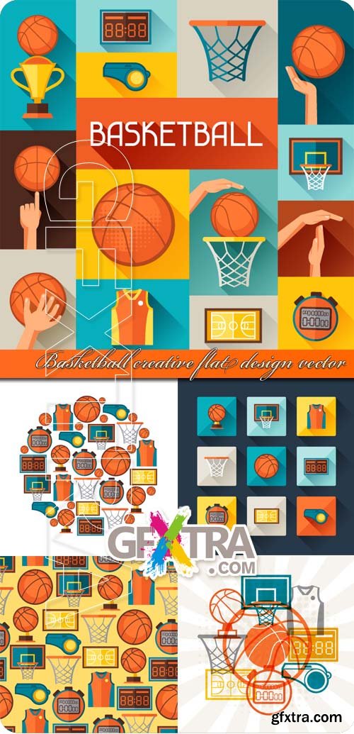 Basketball creative flat design vector