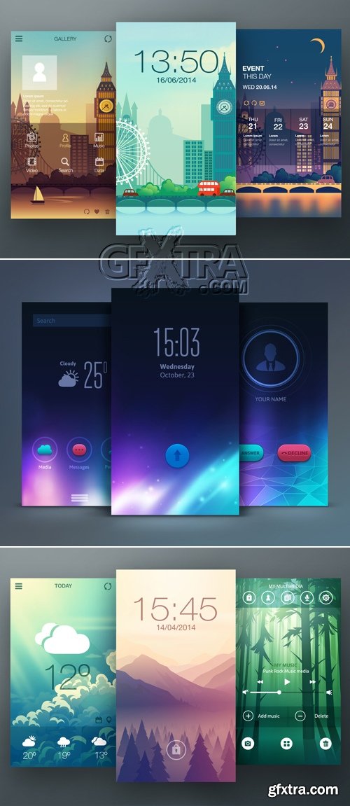 Mobile Phone Interface Vector
