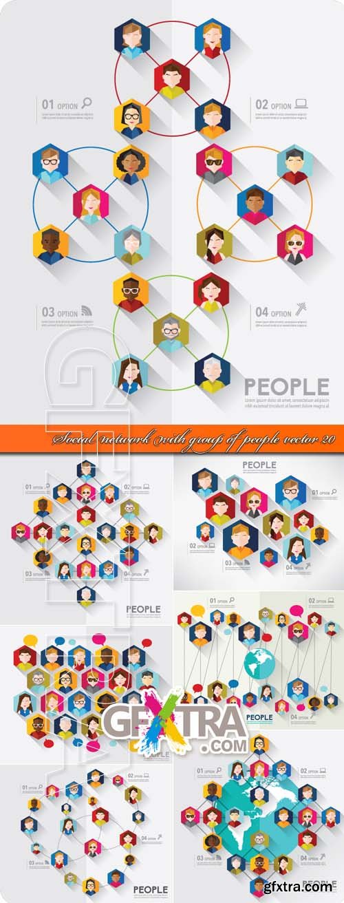 Social network with group of people vector 20