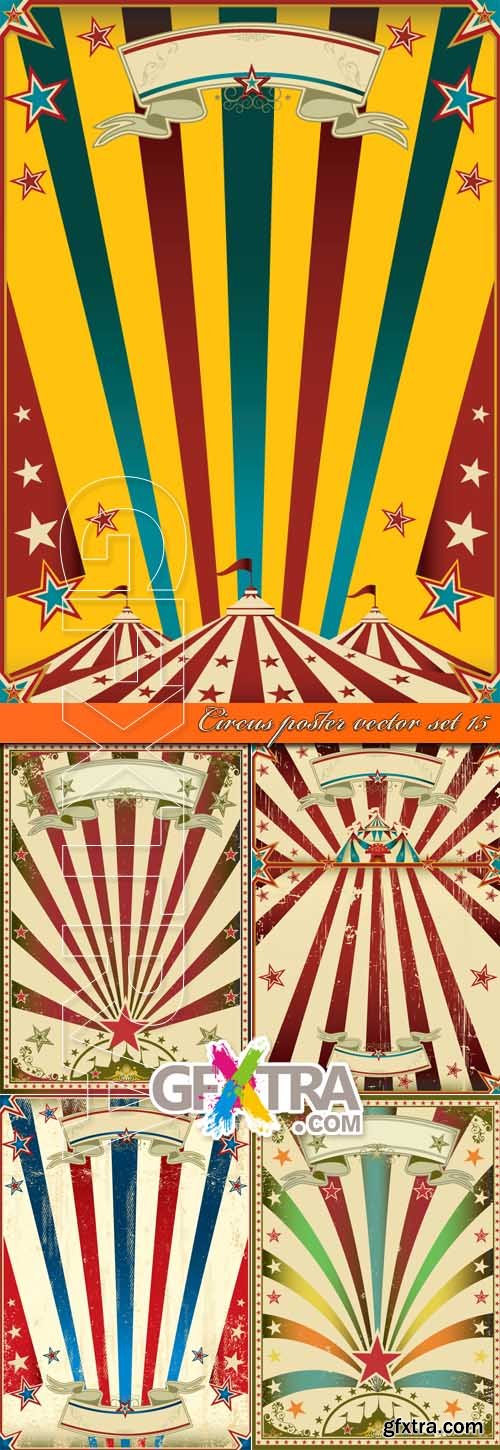 Circus poster vector set 15