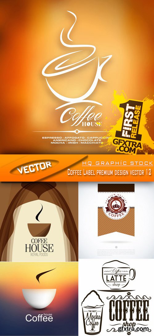 Coffee Label Premium Design Vectors 12, 5xEPS