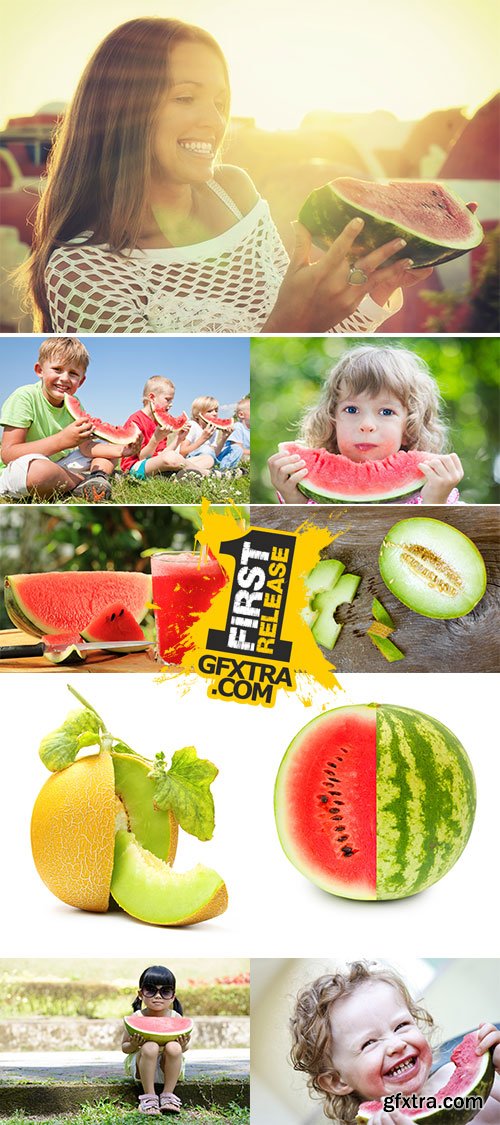 Stock Photo: Watermelon and melon