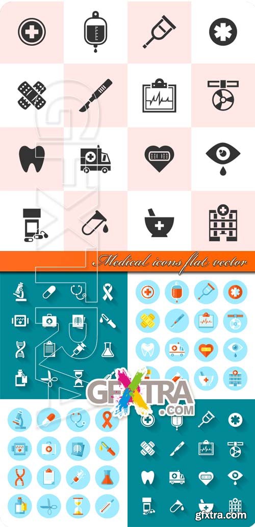 Medical icons flat vector