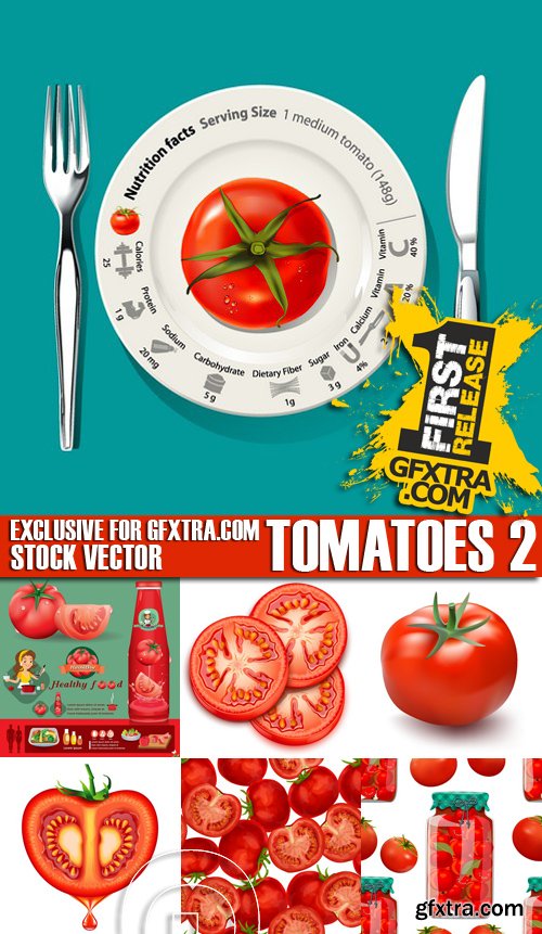 Stock Vectors - Tomatoes 2, 25xEPS