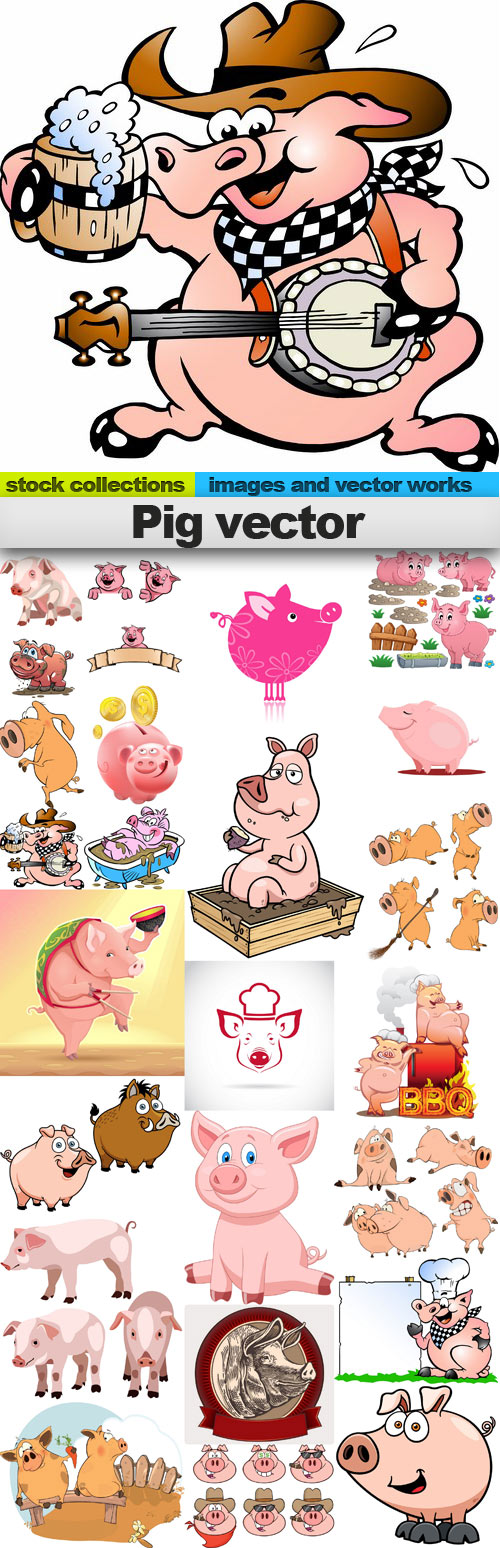 Pig Vectors 25xEPS
