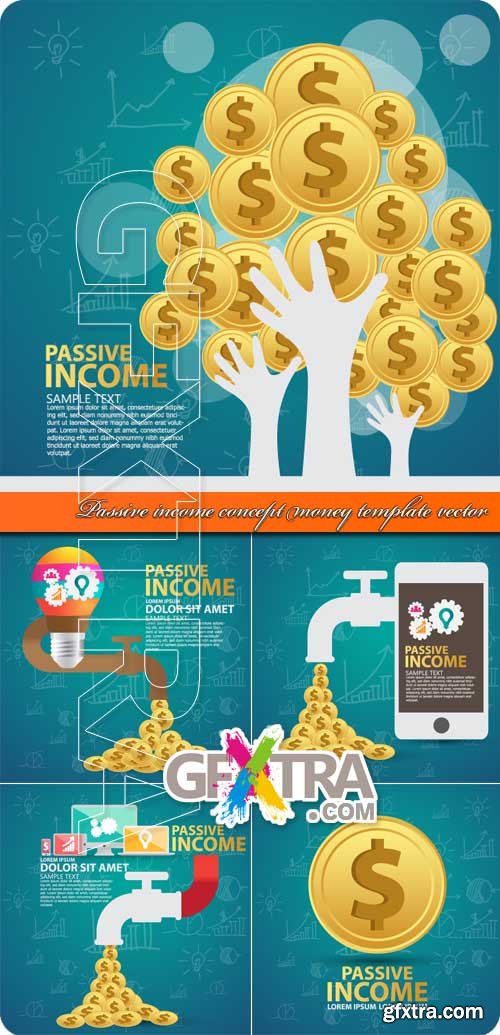 Passive income concept money template vector