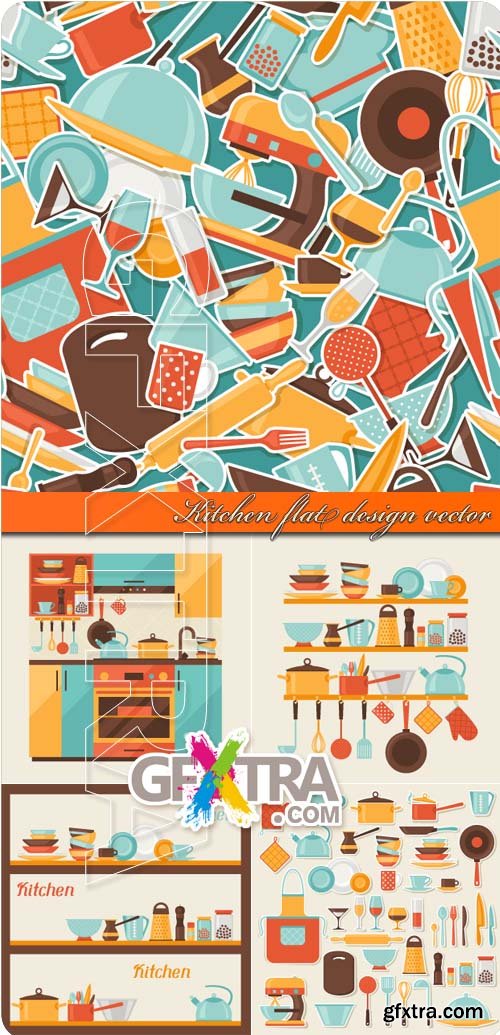 Kitchen flat design vector