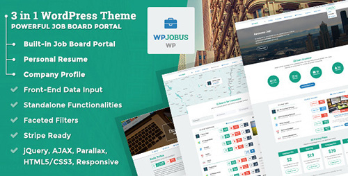 ThemeForest - WPJobus v1.0 - Job Board and Resumes WordPress Theme