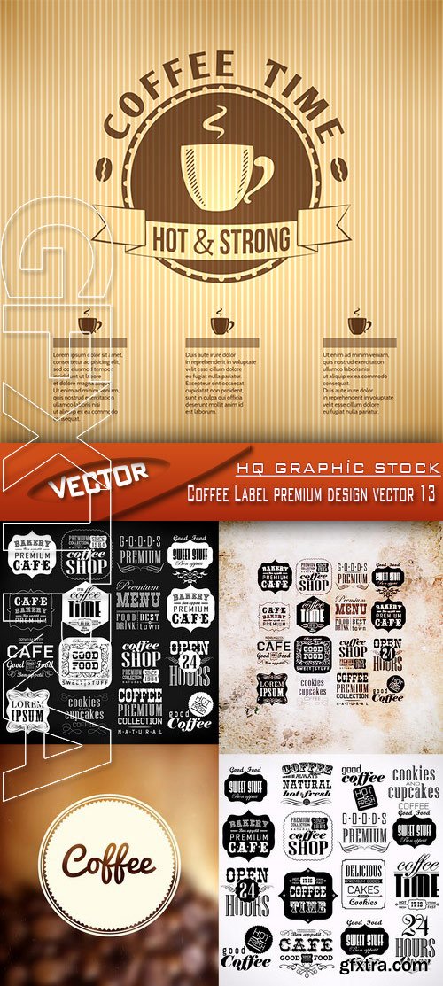 Stock Vector - Coffee Label premium design vector 13
