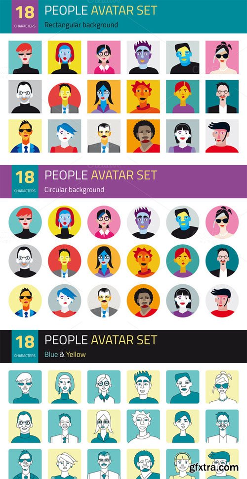 18 People Avatar Set