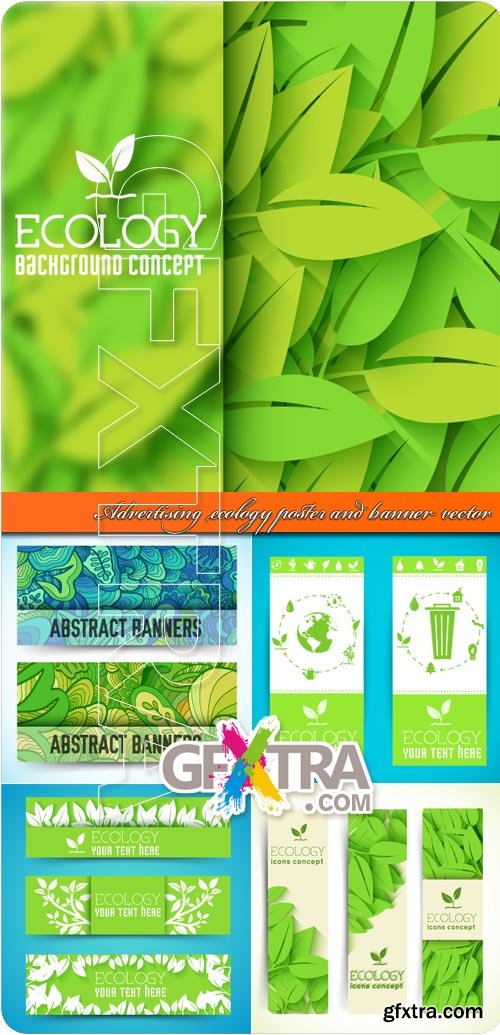 Advertising ecology poster and banner vector