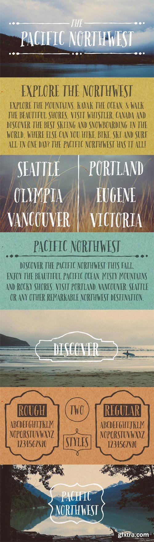 Pacific Northwest Font Family - 3 Fonts for $60