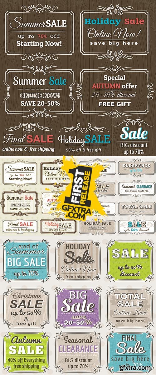 Stock: Set of special sale offer labels and banners