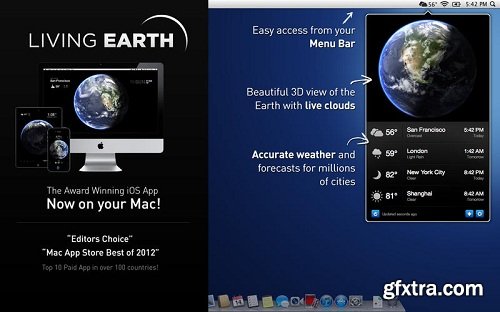 Living Earth Desktop Weather and World Clock 1.18 (Mac OS X)
