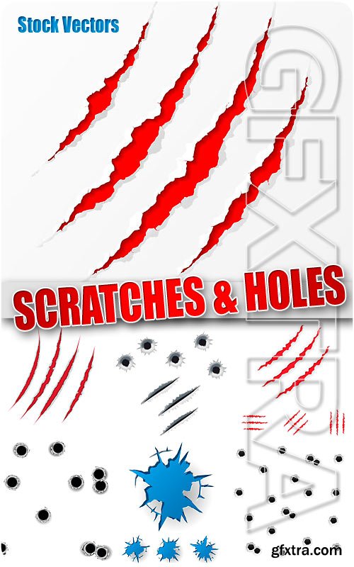 Scratches and holes - Stock Vectors