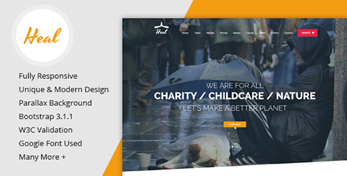 ThemeForest - Heal - One Page Charity HTML Template - RIP