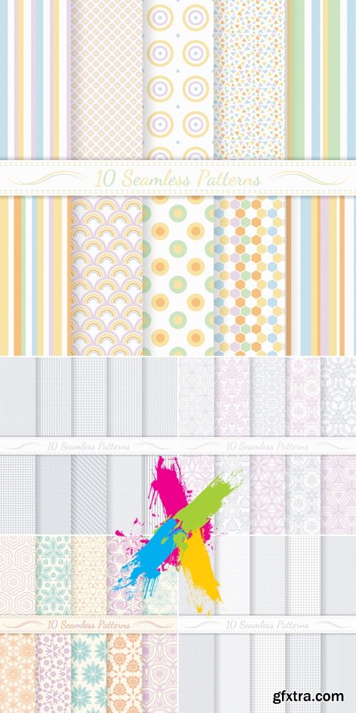 Abstract Pastel Seamless Patterns Vector