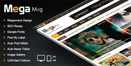 ThemeForest - Mega Mag - Responsive Magazine Blogger Template