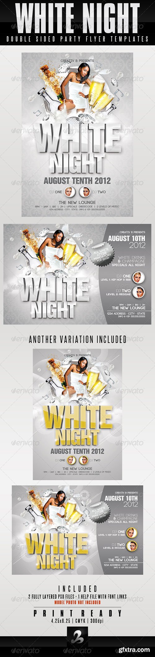 GraphicRiver - White Night Party Flyer Templates