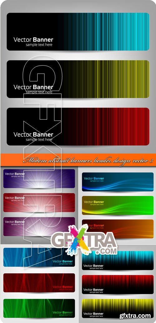 Modern abstract banners header design vector 3