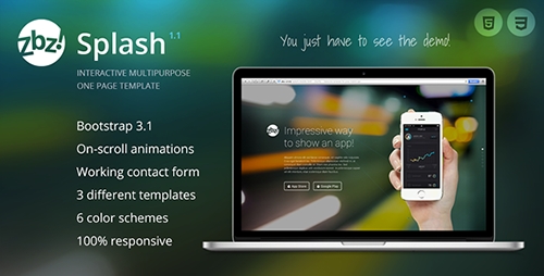 ThemeForest - Zbz! Splash - Interactive One-Page Template - RIP