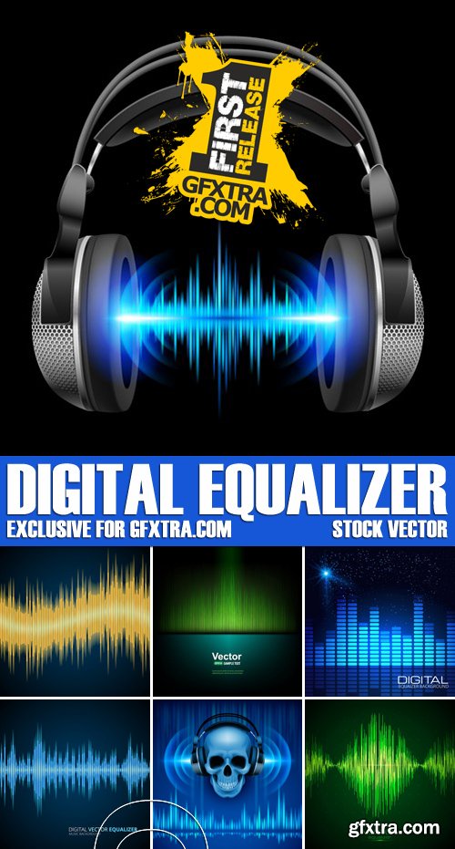 Stock Vectors - Digital equalizer, 25xEPS