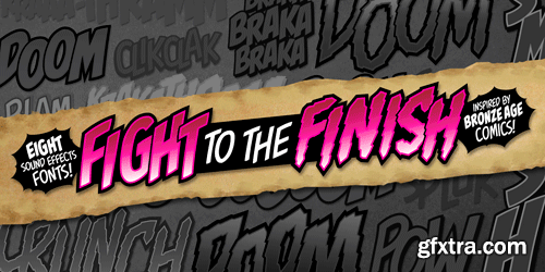 Fight To The Finish BB Font Family - 8 Fonts for $40