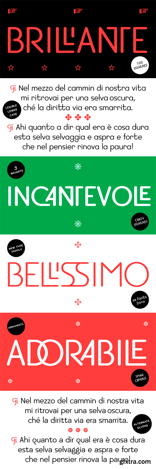 EB Bellissimo Display Font Family - 3 Fonts for $30