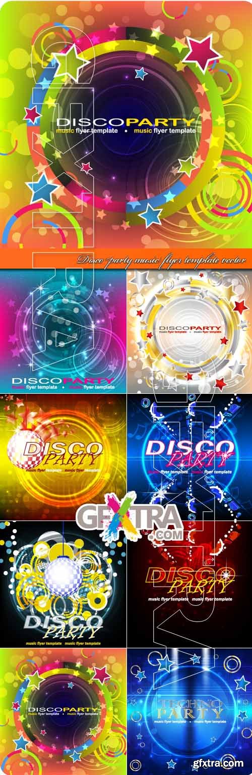Disco party music flyer template vector