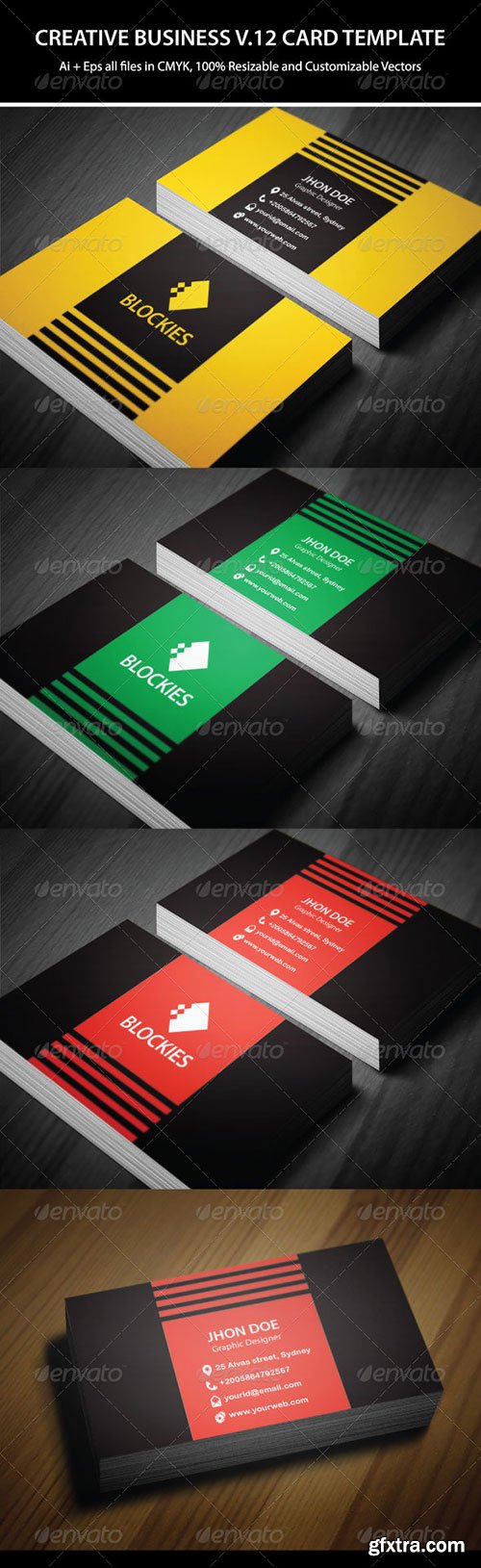 GraphicRiver - 3 Colors Creative Business Card Template