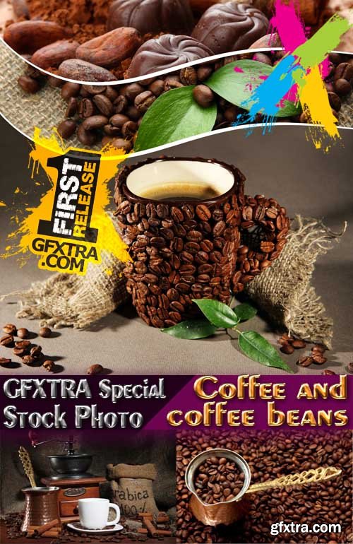 Stock Photos - Coffee and coffee beans, 25xJPG