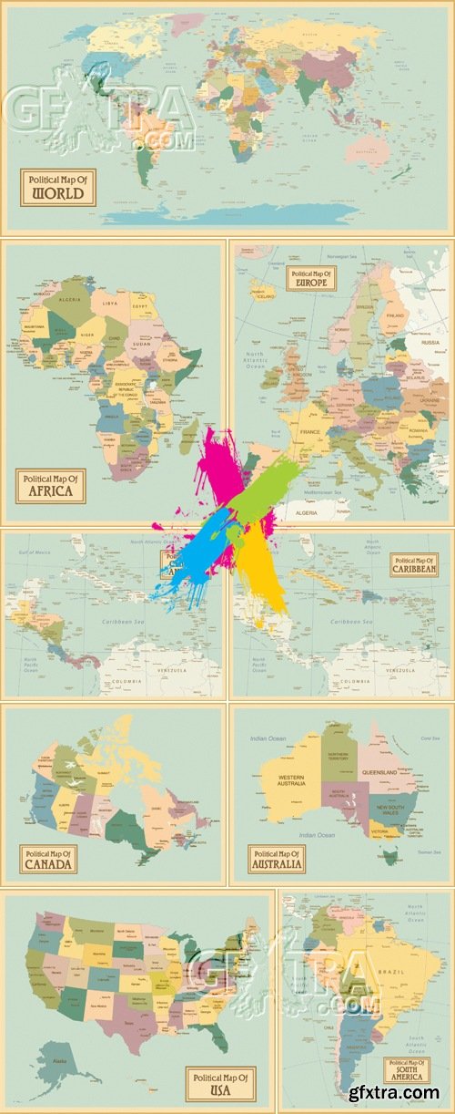 Political World Maps Vector