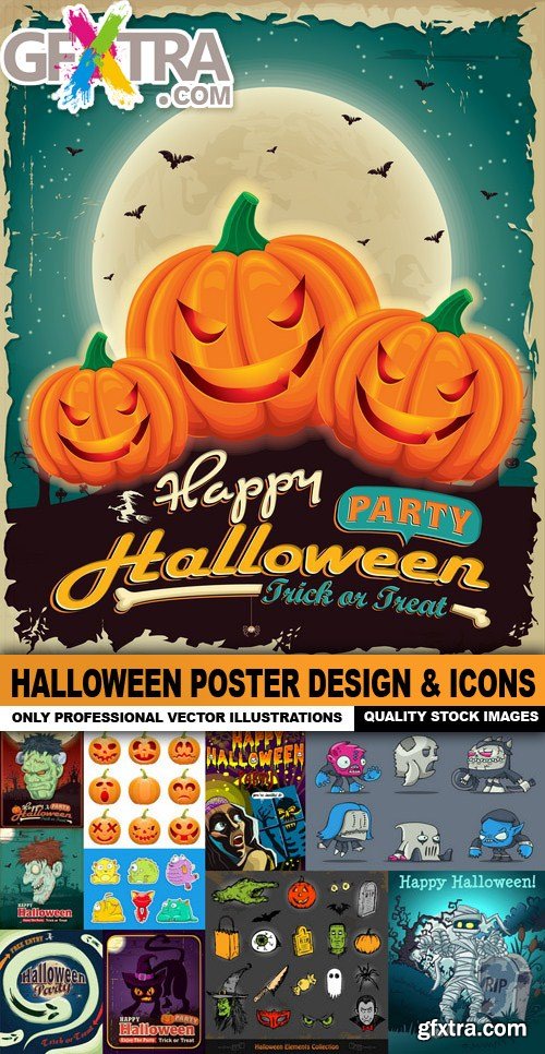 Halloween Poster Design & Icons - 50 Vector