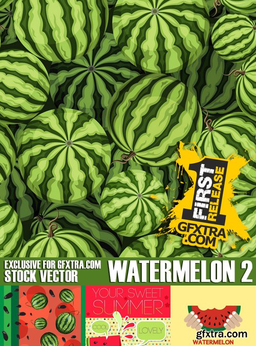 Stock Vectors - Watermelon 2, 25xEPS