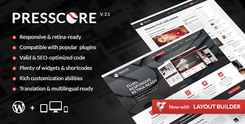 ThemeForest - PressCore v2.1 - Responsive Multipurpose WordPress Theme