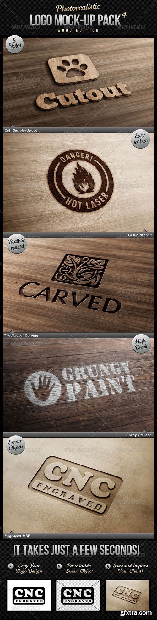 GraphicRiver - Photorealistic Logo Mock-Up Pack 4 - Wood Edition