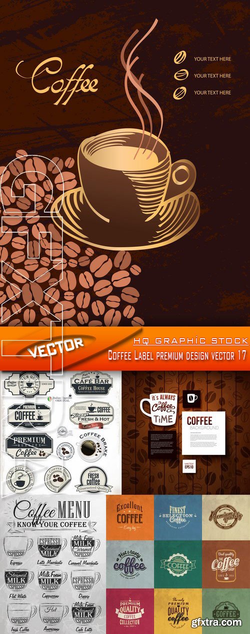 Stock Vector - Coffee Label premium design vector 17