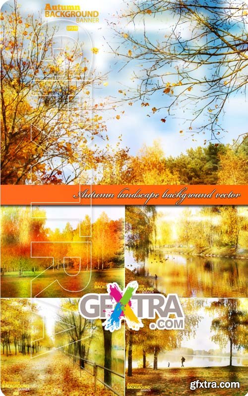 Autumn landscape background vector