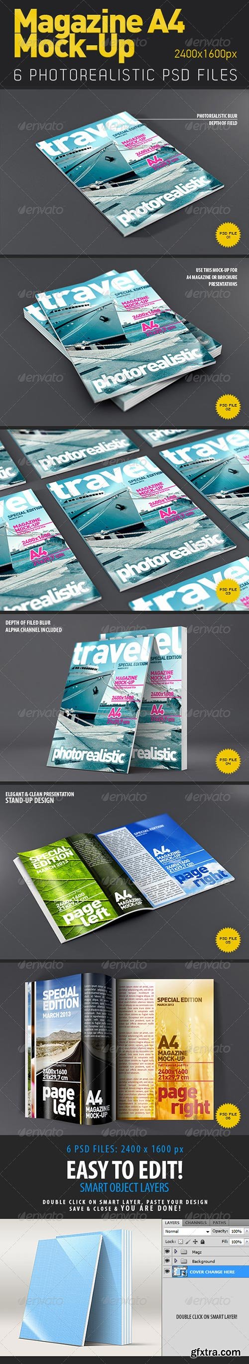 GraphicRiver - Magazine - Brochure A4 Mock-Up 4216217