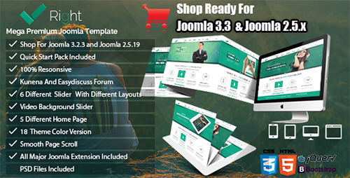 ThemeForest - Right Multipurpose & Shop Joomla 2.5 & 3.2 Template Bundle