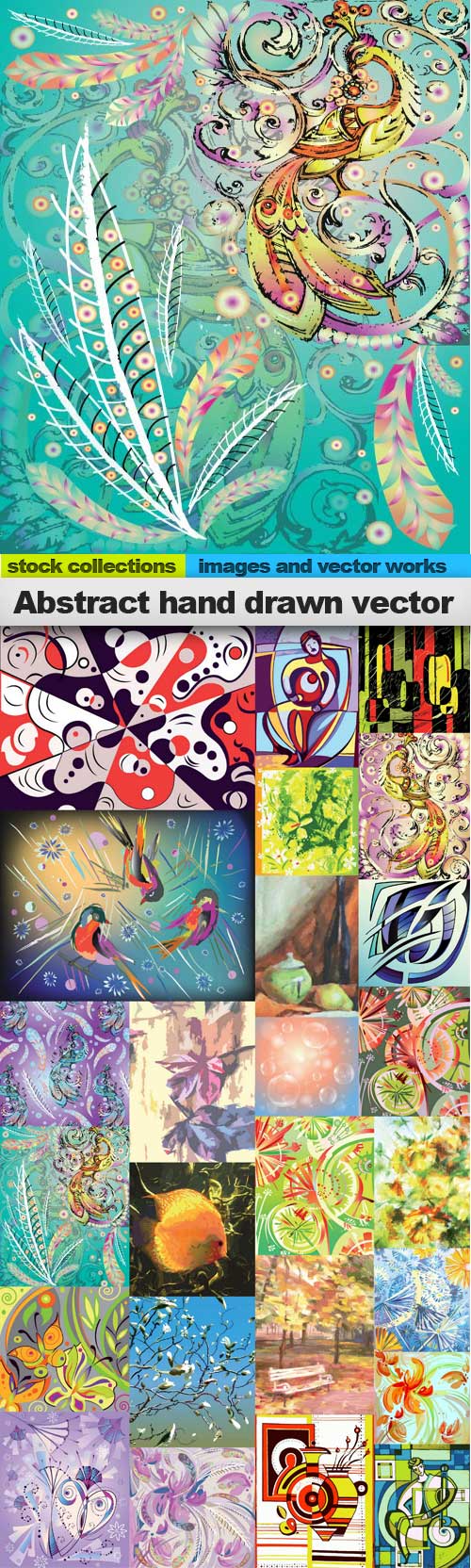 Abstract hand drawn vectors, 25 x EPS