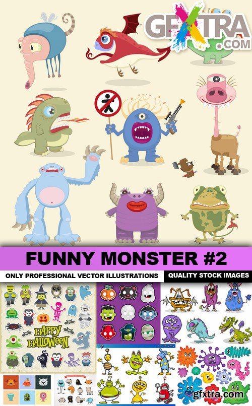 Funny Monster #2 - 25 Vector